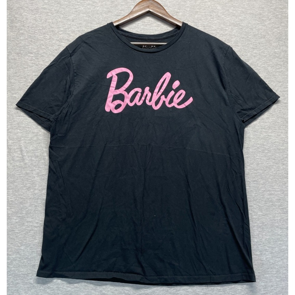 Barbie Everyday T-Shirt Mens XL Black Graphic Logo Cotton Short Sleeve Crew Neck